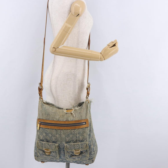 LOUIS VUITTON Monogram Denim Buggy GM Shoulder Bag Blue M95048 LV Auth 191180
