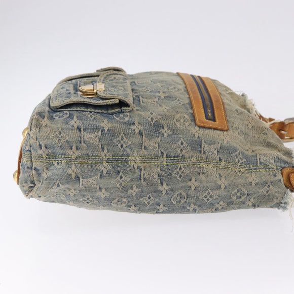 LOUIS VUITTON Monogram Denim Buggy GM Shoulder Bag Blue M95048 LV Auth 191180