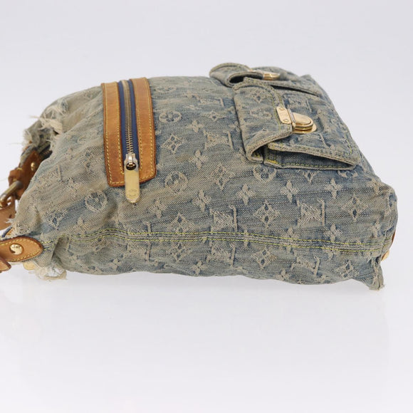 LOUIS VUITTON Monogram Denim Buggy GM Shoulder Bag Blue M95048 LV Auth 191180