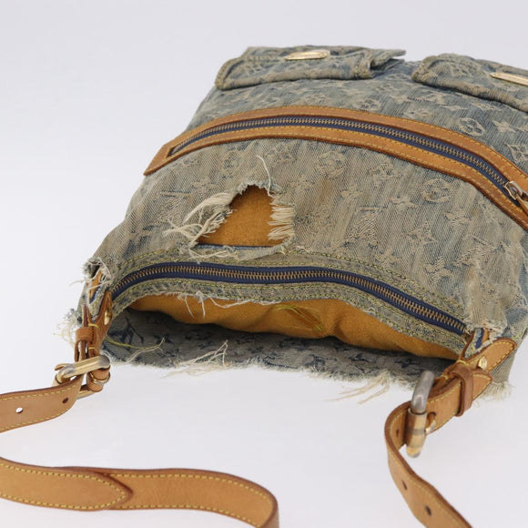 LOUIS VUITTON Monogram Denim Buggy GM Shoulder Bag Blue M95048 LV Auth 191180