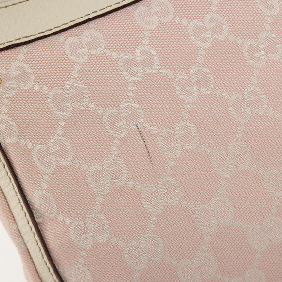 GUCCI GG Canvas Shoulder Bag Pink Gold 146244 Auth 191250A