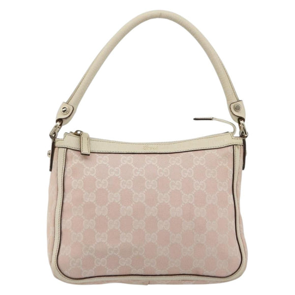 GUCCI GG Canvas Shoulder Bag Pink Gold 146244 Auth 191250A