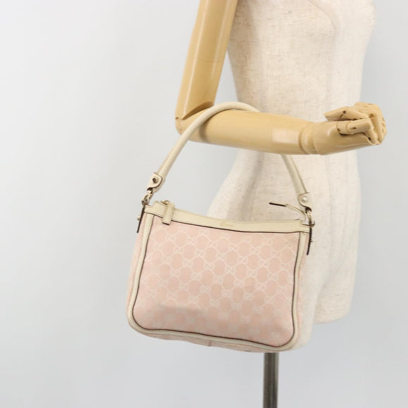 GUCCI GG Canvas Shoulder Bag Pink Gold 146244 Auth 191250A