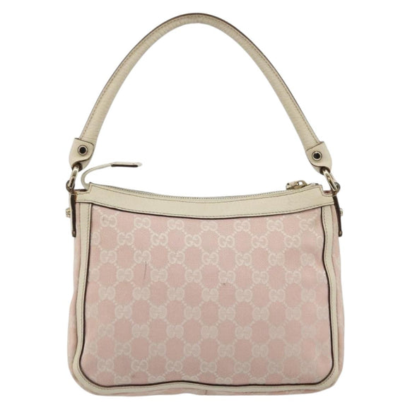 GUCCI GG Canvas Shoulder Bag Pink Gold 146244 Auth 191250A