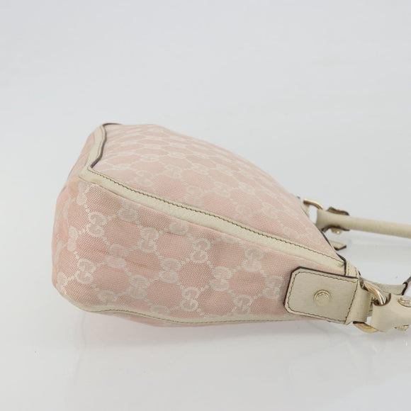 GUCCI GG Canvas Shoulder Bag Pink Gold 146244 Auth 191250A