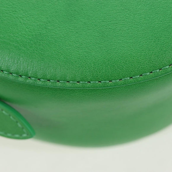 Chloe Kiss Shoulder Bag Leather 2way Green Gold Auth 191257V