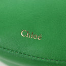 Chloe Kiss Shoulder Bag Leather 2way Green Gold Auth 191257V-20