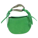Chloe Kiss Shoulder Bag Leather 2way Green Gold Auth 191257V-13