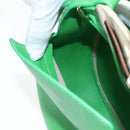 Chloe Kiss Shoulder Bag Leather 2way Green Gold Auth 191257V-24