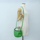 Chloe Kiss Shoulder Bag Leather 2way Green Gold Auth 191257V-26