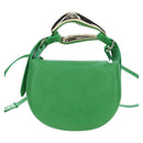 Chloe Kiss Shoulder Bag Leather 2way Green Gold Auth 191257V-2