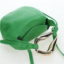 Chloe Kiss Shoulder Bag Leather 2way Green Gold Auth 191257V-6