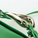 Chloe Kiss Shoulder Bag Leather 2way Green Gold Auth 191257V-14