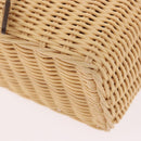 PRADA Wicker Hand Bag Rattan 2way Beige Gold Auth 191258SAM-11
