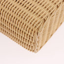 PRADA Wicker Hand Bag Rattan 2way Beige Gold Auth 191258SAM-12