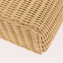 PRADA Wicker Hand Bag Rattan 2way Beige Gold Auth 191258SAM-13