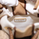 PRADA Wicker Hand Bag Rattan 2way Beige Gold Auth 191258SAM-16