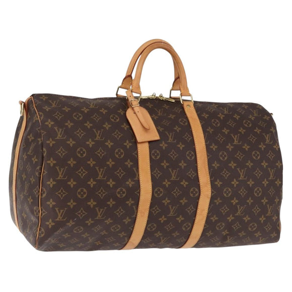 LOUIS VUITTON Monogram Keepall Bandouliere 55 Boston Bag M41414 LV Auth 191259A