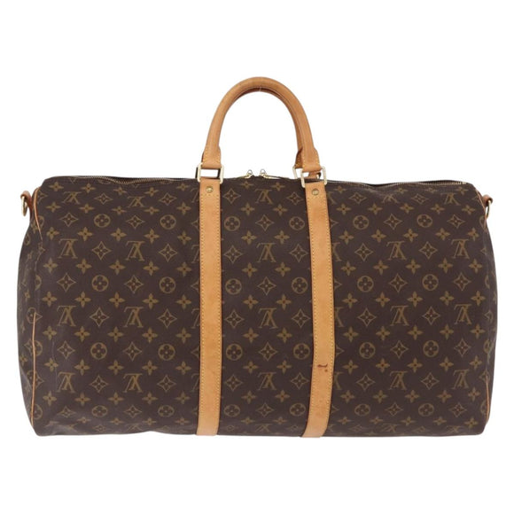 LOUIS VUITTON Monogram Keepall Bandouliere 55 Boston Bag M41414 LV Auth 191259A