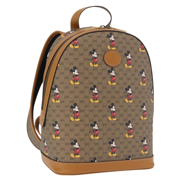 GUCCI Micro GG Supreme Disney Backpack PVC Beige Gold 552884 Auth 191262SAM