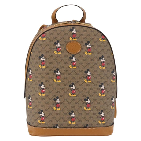 GUCCI Micro GG Supreme Disney Backpack PVC Beige Gold 552884 Auth 191262SAM