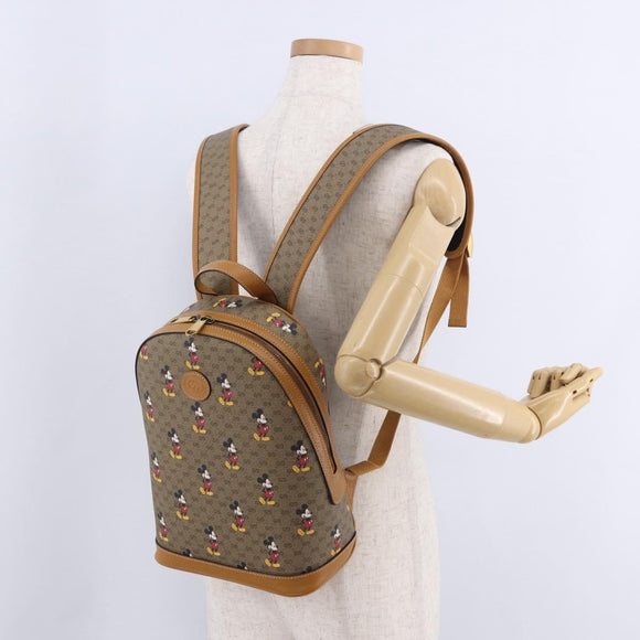 GUCCI Micro GG Supreme Disney Backpack PVC Beige Gold 552884 Auth 191262SAM