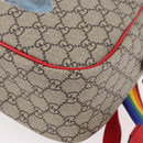 GUCCI GG Supreme Backpack PVC Beige Silver 501976 Auth 191263SM-16