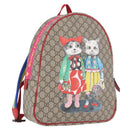 GUCCI GG Supreme Backpack PVC Beige Silver 501976 Auth 191263SM-1