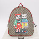 GUCCI GG Supreme Backpack PVC Beige Silver 501976 Auth 191263SM-12