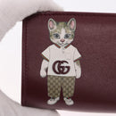 GUCCI Wallet Leather Higuchi Yuko Collaboration Bordeaux 847923 Auth 191265SM-17