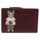 GUCCI Wallet Leather Higuchi Yuko Collaboration Bordeaux 847923 Auth 191265SM-13