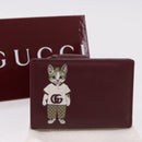 GUCCI Wallet Leather Higuchi Yuko Collaboration Bordeaux 847923 Auth 191265SM-12