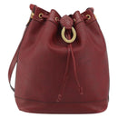 Christian Dior Trotter Canvas Shoulder Bag PVC Red Gold Auth 191271-2