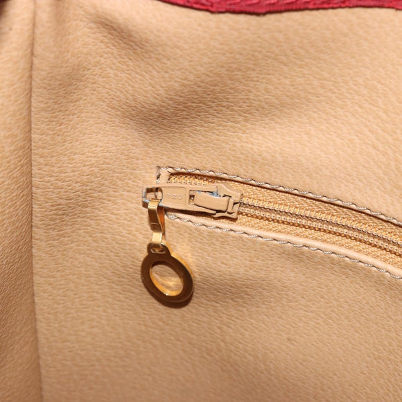 Christian Dior Trotter Canvas Shoulder Bag PVC Red Gold Auth 191271