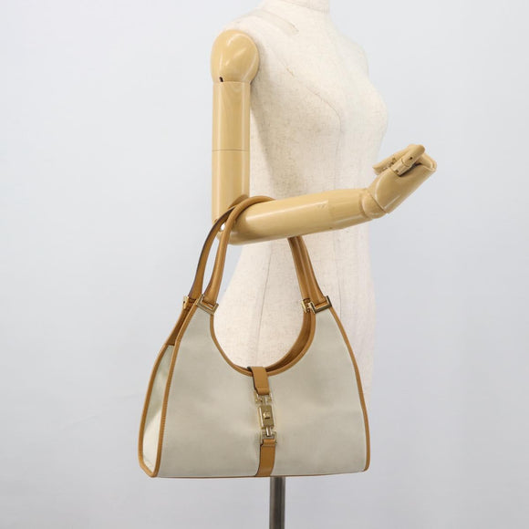 GUCCI Hand Bag Suede Gray Gold 002 1067 Auth 191272V