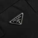 PRADA Boston Bag Nylon Black Silver Auth 191276A-18