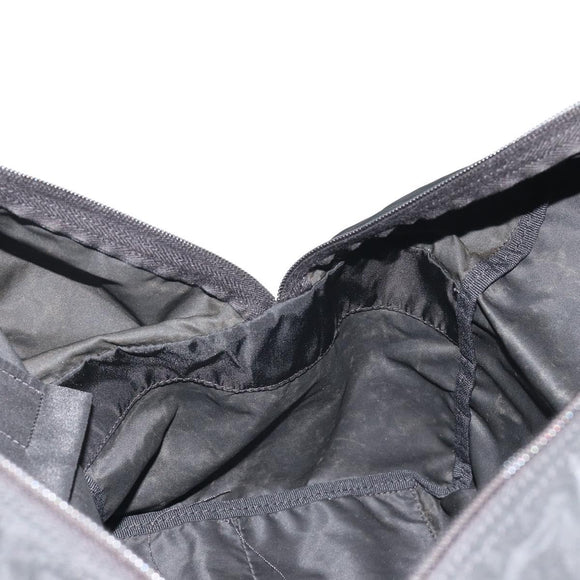 PRADA Boston Bag Nylon Black Silver Auth 191276A
