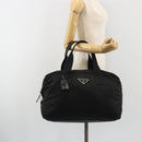 PRADA Boston Bag Nylon Black Silver Auth 191276A-23