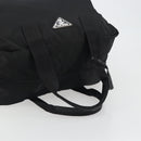 PRADA Boston Bag Nylon Black Silver Auth 191276A-7