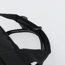 PRADA Boston Bag Nylon Black Silver Auth 191276A-8