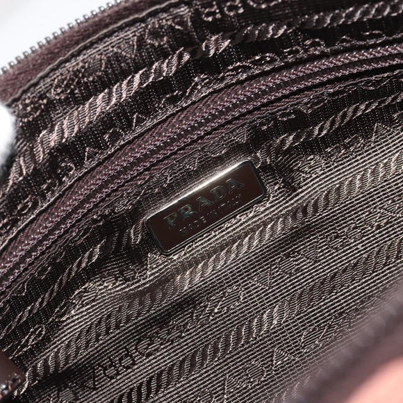 PRADA Shoulder Bag Knitted Fabrics Pink Silver Auth 191277V