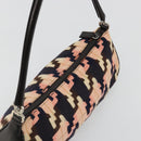 PRADA Shoulder Bag Knitted Fabrics Pink Silver Auth 191277V-6
