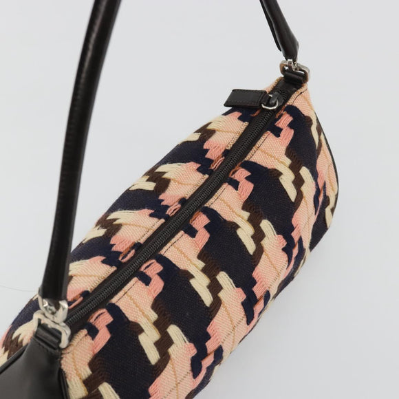 PRADA Shoulder Bag Knitted Fabrics Pink Silver Auth 191277V