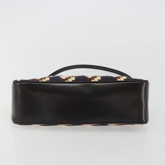 PRADA Shoulder Bag Knitted Fabrics Pink Silver Auth 191277V