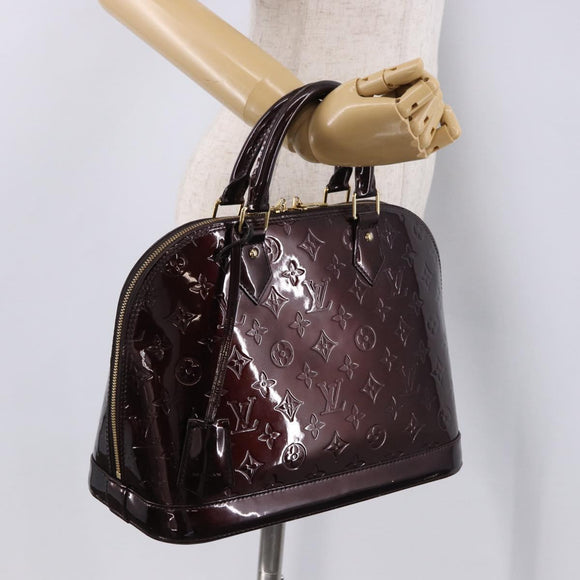 LOUIS VUITTON Monogram Vernis Alma GM Hand Bag Amarante M93595 LV Auth 191281