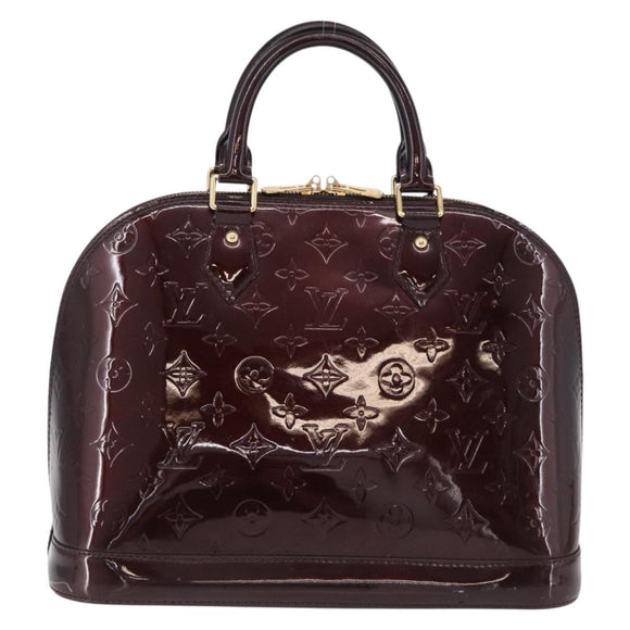 LOUIS VUITTON Monogram Vernis Alma GM Hand Bag Amarante M93595 LV Auth 191281