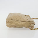 CHANEL Matelasse Chain Shoulder Bag Lamb Skin Beige Gold CC Auth 191285-3