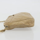 CHANEL Matelasse Chain Shoulder Bag Lamb Skin Beige Gold CC Auth 191285-4