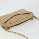 CHANEL Matelasse Chain Shoulder Bag Lamb Skin Beige Gold CC Auth 191285-6