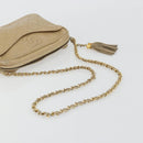 CHANEL Matelasse Chain Shoulder Bag Lamb Skin Beige Gold CC Auth 191285-7